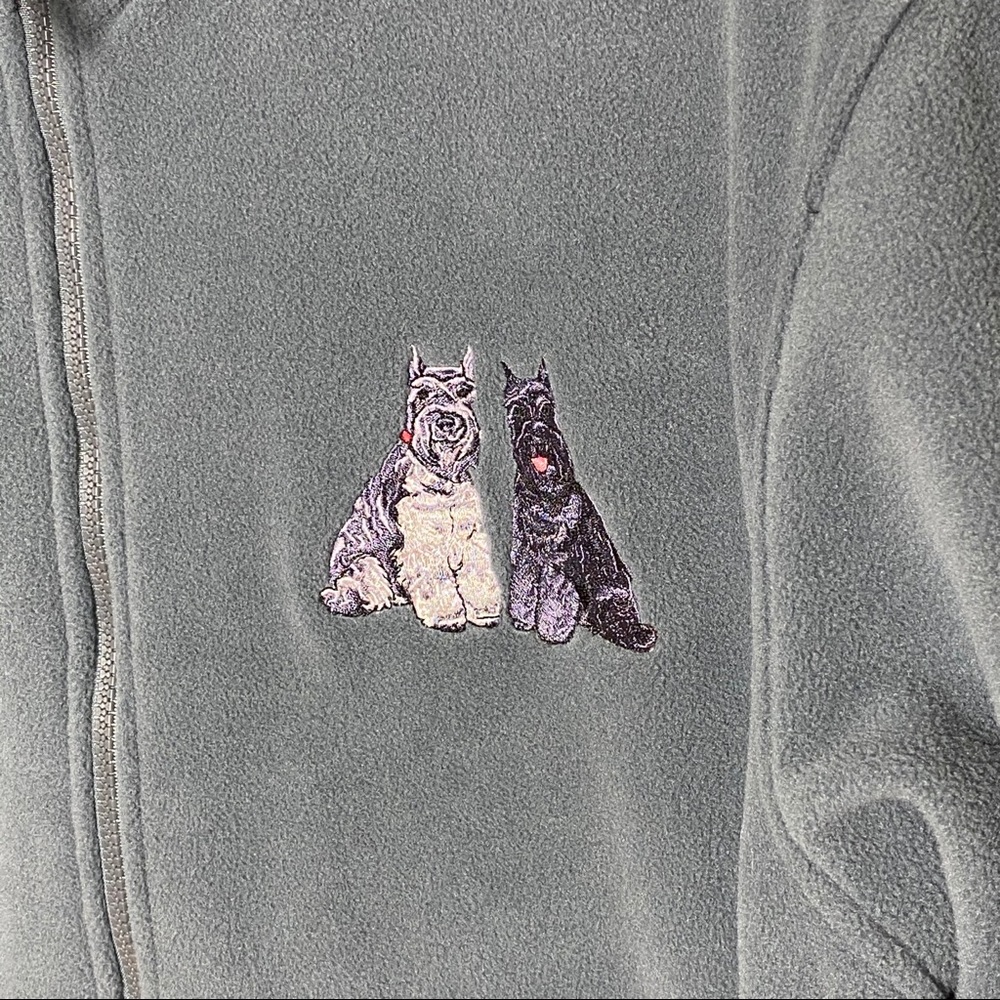 Danbury Mint Schnauzer Dogs Embroidered Fleece - Picture 7 of 16